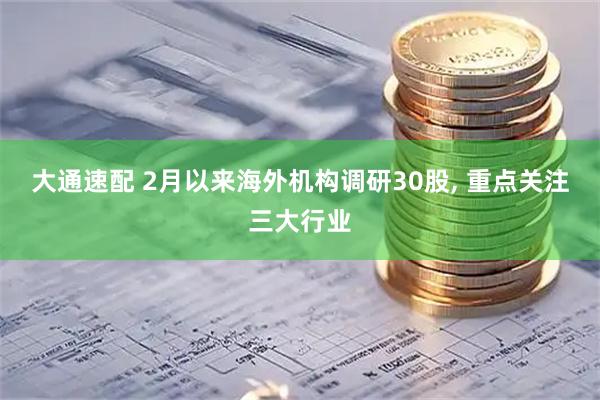 大通速配 2月以来海外机构调研30股, 重点关注三大行业